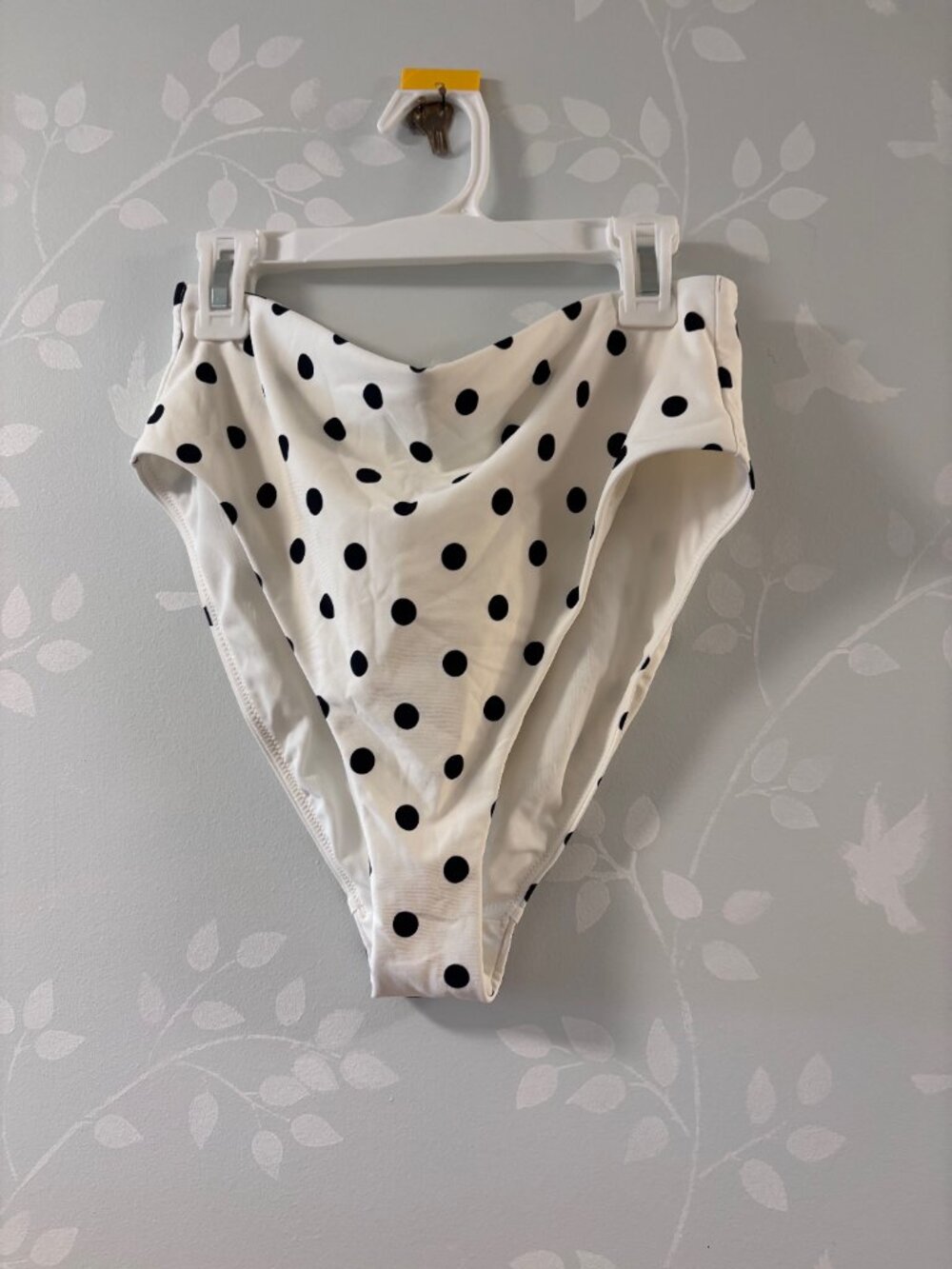 CALIA High Waisted Cheeky Swim Bottoms Black/White Polka Dots - Size M in EUC - Picture 4 of 5
